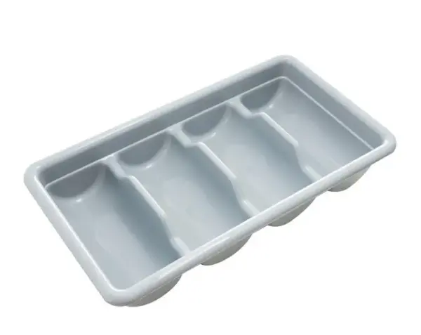 4 Compartment. cutlery box, grey