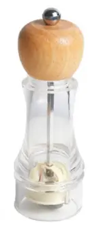 Acrylic wooden cap pepper mill