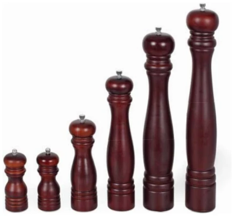 Kapp rubber wooden pepper mill with s/s grinder 