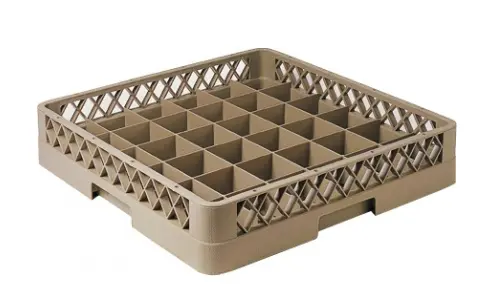 Compartment glass rack beige