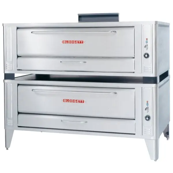 Natural gas double pizza deck oven with draft 