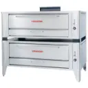 Natural gas double pizza deck oven with draft 