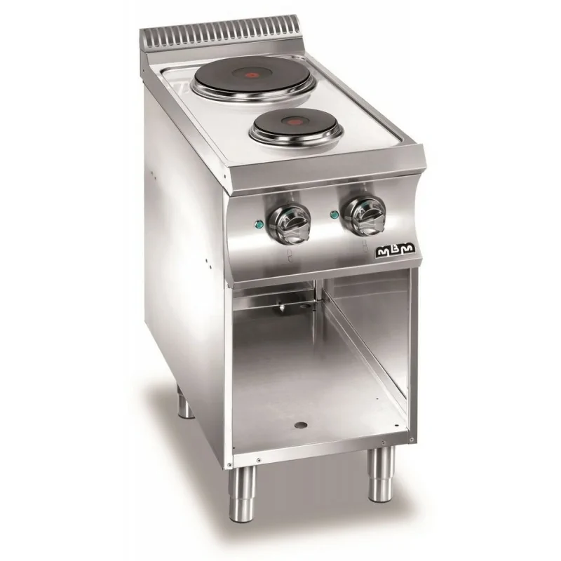 Elec. range 2 round burner plates on open stand, MBM-E2A77 