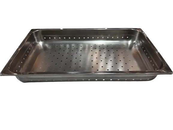 Perforated rectangular tray