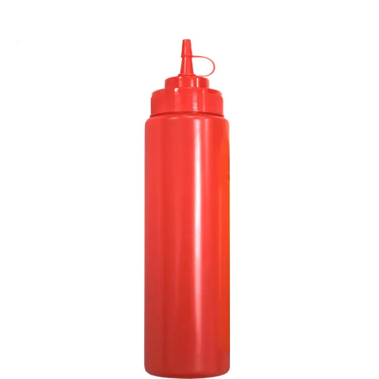 Red plastic squeeze dispenser 