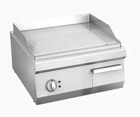 ATA K6EFR10TT - elec. griddle plate smooth 1/2 grooved table top 