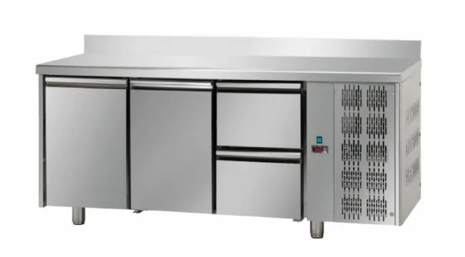 JKS TF03MIDGNAL – stainless steel three door refrigerated counter 