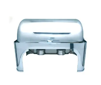 [SKU: 4016190] ANHUI HUALING rolltop rectangle chafing dish w/silver color legs, ZC201-1, (W/Out Transparent window)