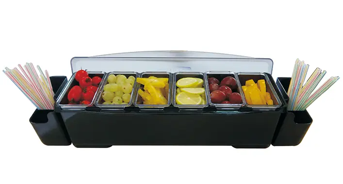 Guangzhou jiwins - 6 deep compt. Condiment holder; JW-BN6D-6 