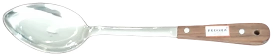 Serving spoon with wooden handle