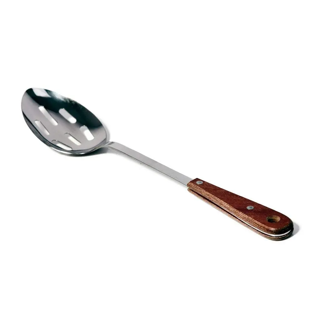 Slotted spoon with wooden handle 