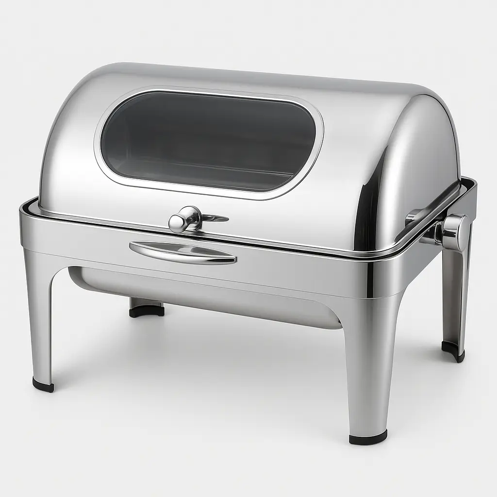 ANHUI HUALING rolltop rectangle chafing dish w/silver color legs, ZC201-1N