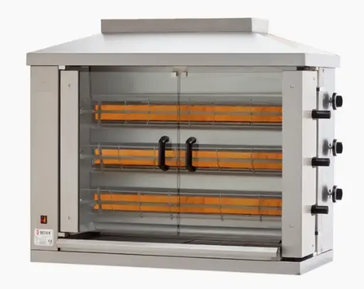 [SKU:4011943] Meltem mr3 – stainless steel gas chicken rotisserie machine