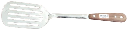 [SKU:3090225] Slotted turner w/ wooden handle