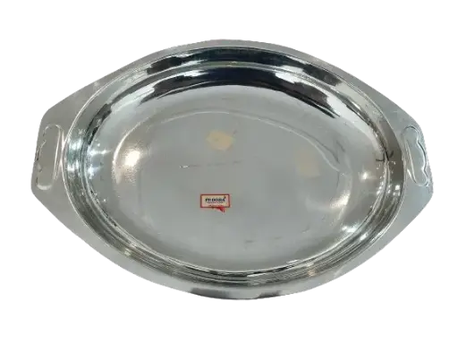 [SKU:2433] Fedora stainless steel oval dish 5″