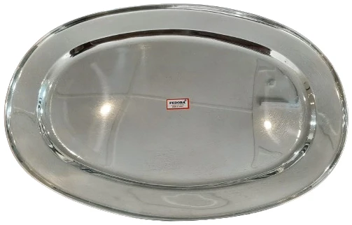 [SKU:2450] Fedora stainless steel oval tray wide