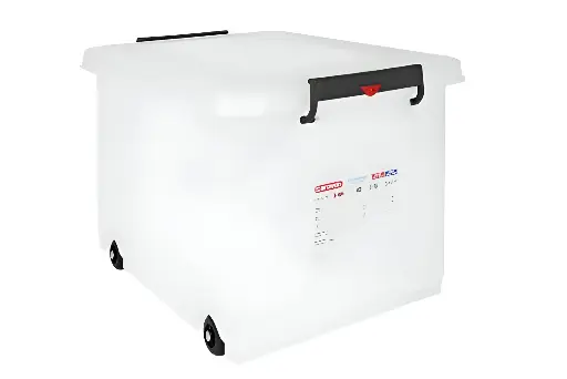 [SKU:4015730] White polyethylene plastic mobile food box with snap-on lid