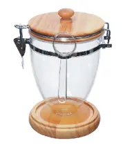 [SKU:4015629]  Champion canister with oak base