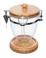 [SKU:4015630]  Champion canister with oak base