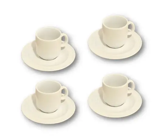 [SKU: 5493 / 5494] Porcelain cup & saucer (set of 4)
