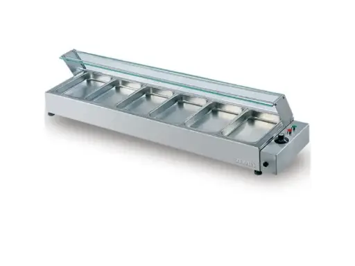 [SKU: 18] Berjaya BMC6 - Mini bain marie s/steel warming counter with food tray, (6 cap)