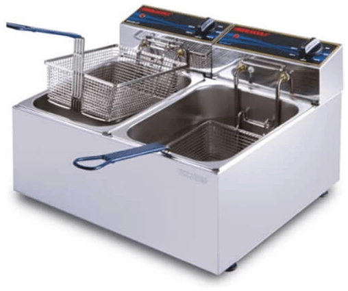 [SKU: 4014207] Berjaya DF11D - S/steel elec. double well fryer, (pan cap: 9x2ltr)