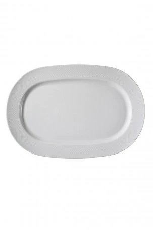 [SKU: 2005]  Rectangle serving plate with oval shape and design on rim