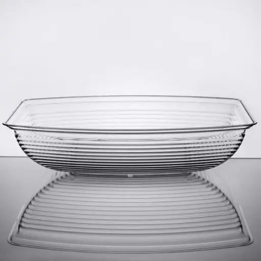 [SKU: 3090251] Cambro qt. clear camwear rectangular ribbed bowl