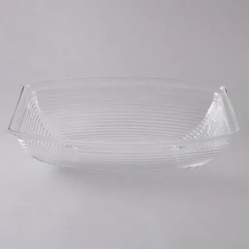 [SKU: 3090252] Cambro clear camwear rectangular ribbed bowl 