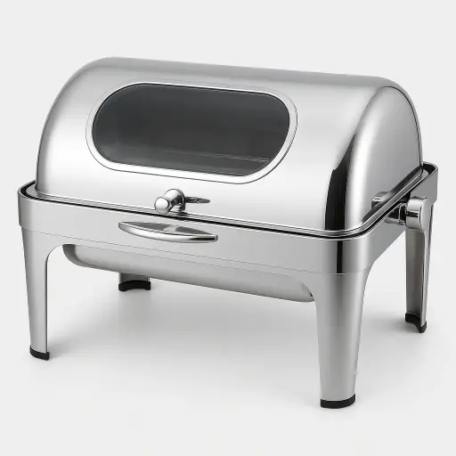 [SKU:4016196] ANHUI HUALING rolltop rectangle chafing dish w/silver color legs, ZC201-1N