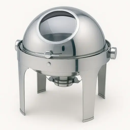 [SKU:4016193] ANHUI HUALING Rolltop round chafing dish w/silver colored legs , ZC203N